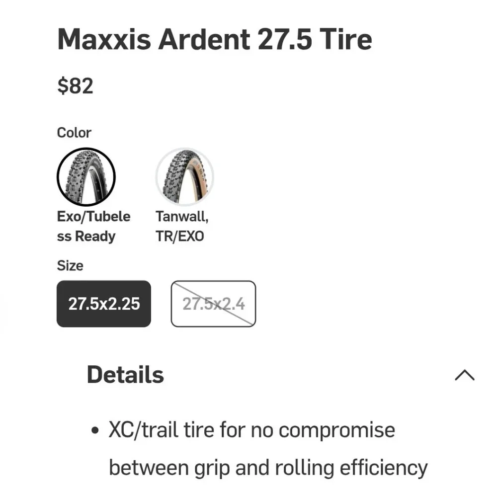 New MAXXIS Ardent 27.5 x 2.25 fast trail tire Black (2 Available) - Picture 3 of 5